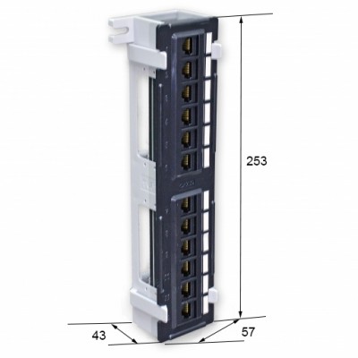 Патч-панель настінна 12xRJ-45 UTP, кат. 5е