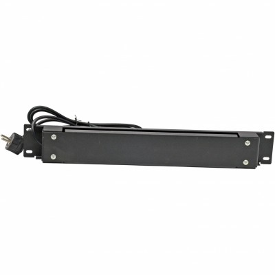 19 "2U блок 6 розеток, 3м євровилками, 8А (0,5 мм2), викл., Запоб., Чорний.