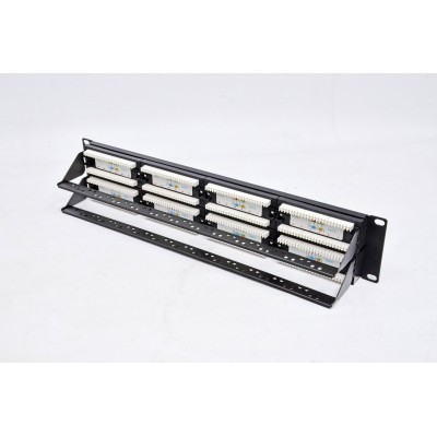 Патч-панель 19" 48xRJ-45 UTP, кат. 6, 2U, type 110, із заднім організатором, Kingda
