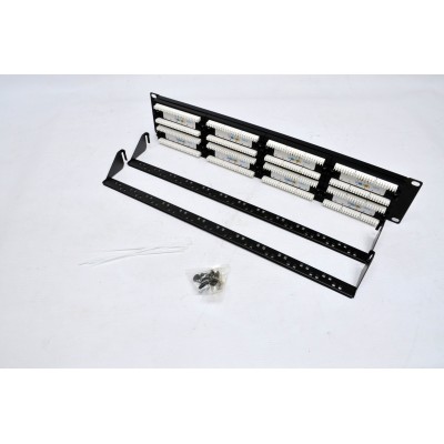 Патч-панель 19" 48xRJ-45 UTP, кат. 6, 2U, type 110, із заднім організатором, Kingda