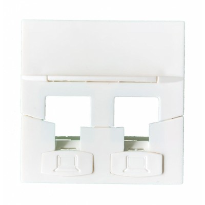 Лицьова панель для 2-х модулів RJ45, 45x45 мм, біла