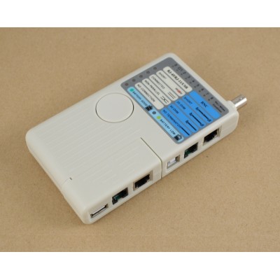 Тестер светодиодный RJ-45,RJ-12 + BNC, STP, Phone, USB