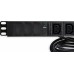 Блок 19 "на 8 розеток, з індикатором, шнур 3 м з вилкою С14 для UPS, 10А, 1U