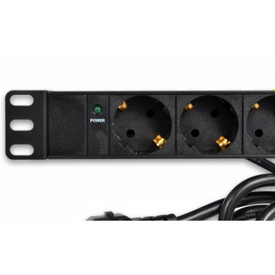 Блок 19 "на 9 розеток, з індикатором, шнур 3 м, 16А, 1U