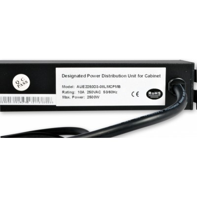 Блок 19 "на 8 розеток, з індикатором, шнур 3 м з вилкою С14 для UPS, 10А, 1U
