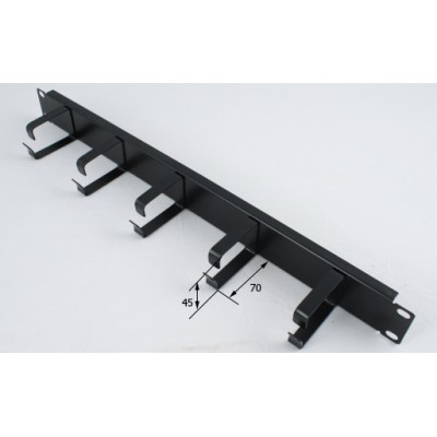 Кабельный организатор 1U, 19"  с металлическими кольцами