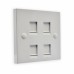 Рамка 86×86 під чотири модуля KeyStone, зі шторкою, EPNew