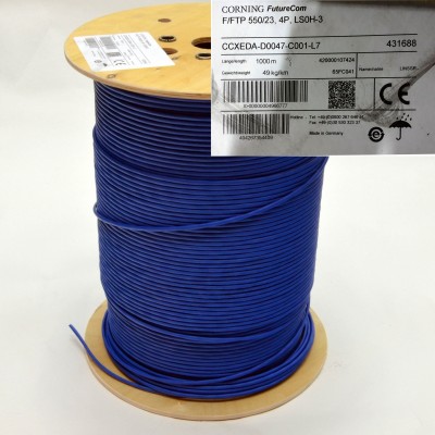 Кабель F/FTP 550/23 4P FutureCom кат. 6a, LSZH/FRNC синій 1000 м