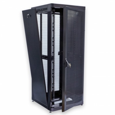 Шафа 19" 42U, 800х865 мм (Ш*Г) серверна підлогова чорна CMS перфоровані двері (66%) 