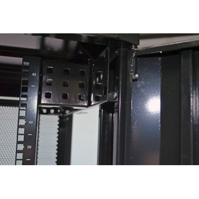 Шафа 19" 42U, 800х865 мм (Ш*Г) серверна підлогова чорна CMS перфоровані двері (66%) 