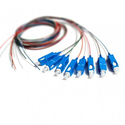 Набір кольорових пігтейлів SC/UPC 1.5 m, SM, Easy strip, для 8 волокон, (Bl,Or,Gn,Br,Wh,Gr,Rd,Bk)