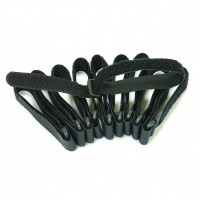 Кабельний хомут на липучці (Velcro) з пластиковим кільцем, 300x20 мм, 10 шт, чорний Кабельний хомут на липучці (Velcro) з пластиковим кільцем, 300x20 мм, 10 шт, чорний